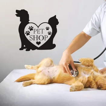 Viliojimo Šunų Salonas Decal Pet Shop Siena Lipdukas Plakatai Vinilo Meno Lipdukai Parede Dekoro Freskos Pet Klinika Siena Lipdukas