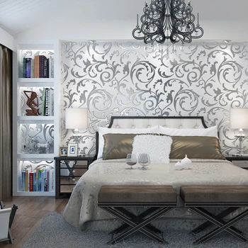 PVC vikių lapų sidabro, aukso modernus minimalistinio 3d stereo TV foną, sienos popieriaus gyvenimo kambario, miegamasis Europos prabangos high-end
