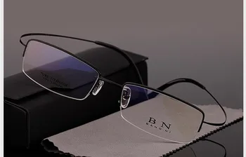 BCLEAR Vyrų verslo gryno titano pusė kadro optiniai stiklai ultralight komfortą B Titano akiniai T9279