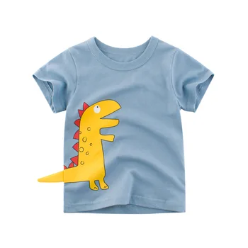 Boys & Girls Cartoon marškinėliai Vaikams Dinozaurų Spausdinti Marškinėliai Berniukams, Vaikų Vasaros trumpomis Rankovėmis T-shirt vatos Pagaliukai Drabužiai