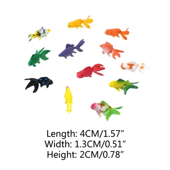 12 Vnt/Set Minkštas PVC Goldfishes Modeliai Epoksidinės užpildų Krištolas Vandenyno Dervos 3D Mini Žuvų Modeliavimo Užpildu