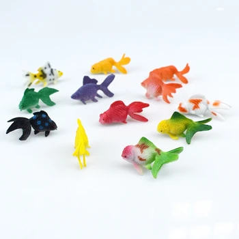 12 Vnt/Set Minkštas PVC Goldfishes Modeliai Epoksidinės užpildų Krištolas Vandenyno Dervos 3D Mini Žuvų Modeliavimo Užpildu