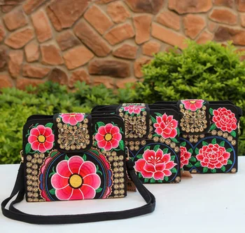 Mados Siuvinėjimo Moterų Mažų maišelių!Karšto Gėlių Siuvinėjimas Lady Peties&Crossbody Krepšiai Nacionalinės Universalus Dvigubo sluoksnio Padengti krepšys
