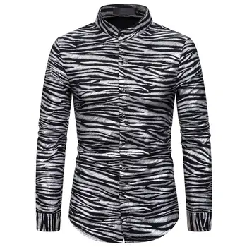 ES Dydžio vyriški Marškiniai banga modelis ilgomis rankovėmis Atsitiktinis Marškinėliai Vestuvių Ar Oficialią Dress-up Marškinėliai Vyrams Chemise Homme S - 2XL