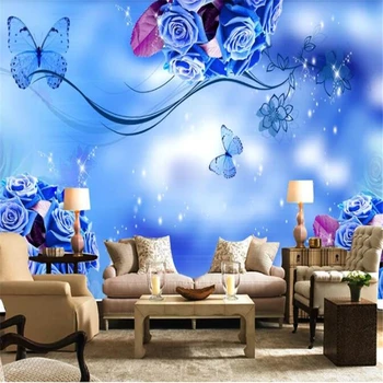 Beibehang Modernus minimalizmas mėlyna enchantress 3d tapetai, freskos nuotrauka apdailos kambarį foną tapetai, sienų ir 3 d