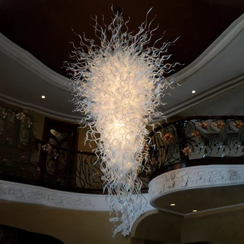 GIRBAN Naujas Didelis Modernus Balta Ranka Pūstinis Stiklas liustra salė Meno LED Šviestuvai, Patalpų Apšvietimas Kambarį