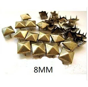 1000pcs/daug Didmeninės 8mm Žalvario Kniedės Piramidės Smeigės Metalo Šakės 