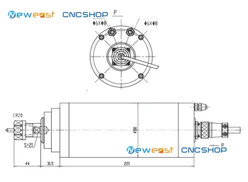 CNC Frezavimo Veleno variklis 3KW ER20 vandeniu aušinamas ašinis variklis, 220V 3000w medžio apdirbimo staklės cnc staklės