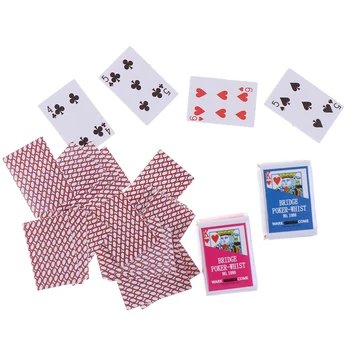 1:12 Miniatiūrų Žaidimai Mielas Pokerio Mini Lėlių Kortos Miniatiūriniai Lėlių Aksesuaras Namų Puošybai