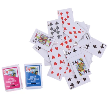 1:12 Miniatiūrų Žaidimai Mielas Pokerio Mini Lėlių Kortos Miniatiūriniai Lėlių Aksesuaras Namų Puošybai