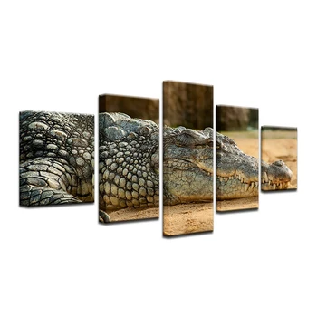 5 Vnt Krokodilas Sienos Menas, Sienų Dekoras Namų Puošybai Nuotrauką Tapyti ant Drobės Spausdina Tapybos Plakatas