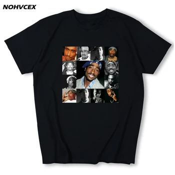 Vyriški Spausdinti Tupac 2pac marškinėliai trumpomis Rankovėmis O-Kaklo Marškinėlius Hip-Hop Marškinėliai