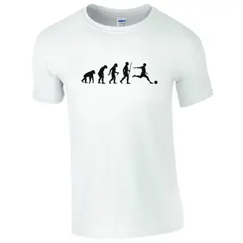 Evoliucija Futbolas T-Shirt Ape Žmonių Footy Ventiliatorius Įkvėpė Vaikai Mens Dovanų Top Medvilnės, trumpomis rankovėmis marškinėlius Atsitiktinis camisa masculina