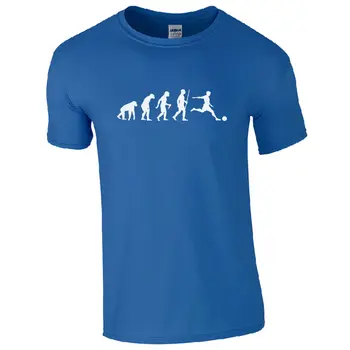 Evoliucija Futbolas T-Shirt Ape Žmonių Footy Ventiliatorius Įkvėpė Vaikai Mens Dovanų Top Medvilnės, trumpomis rankovėmis marškinėlius Atsitiktinis camisa masculina