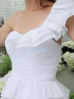 Nemokamas pristatymas 2013 m. naują trumpą mini jennifer lopez suknelė custommade vieną petį plius dydis moterų oficialų balta Bridesmaid Dresses