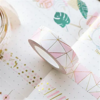 Auksinė Rožinė Folijos Popieriaus Washi Tape Nustatyti Japonijos Scrapbooking Dekoratyvinės Juostos Korio Foto Albumo Namų Puošybai