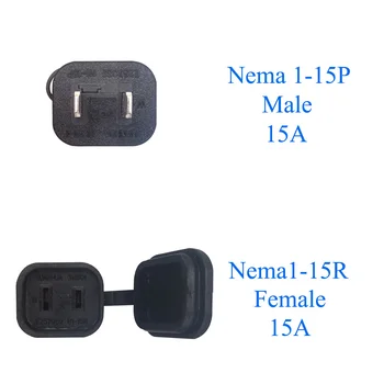 JORINDO 0,5 M-2M/1.64 FT-6.56 PĖDŲ, NEMA 1-15P 1-15R JAV vyrų ir moterų maitinimo laidas laidas,su neperšlampama danga,su 5A saugikliu