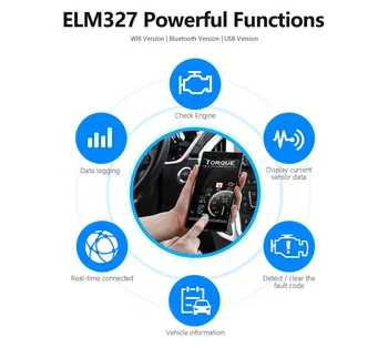 ELM327 KW903 OBD2 Skaneris PIC18F25K80 Bluetooth/WIFI OBD 2, Diagnostikos Kodų Skaitytuvas Auto Scanner Automobilių trikčių diagnostikos skaitytuvo