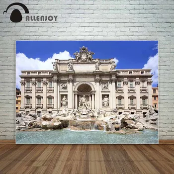 Allenjoy Italija Trevi Fontanas Romoje Vestuvių Fonas Gražus Architektūros Mėlynas Dangus, photocall papuošalų fotosesiją