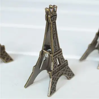 200pcs Paryžiaus EiffelTower Brozen Vieta, Stalo Kortelės Turėtojo Pranešimą Valdybos Įrašą Vestuvių Naudai Dovana Apdaila+DHL Nemokamas Pristatymas