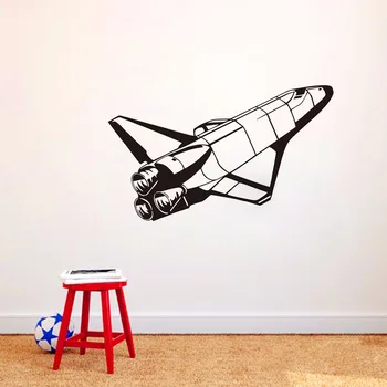 Space Shuttle Erdvės Sienų Lipdukai Vaikams Kambariai Namų Dekoro Lipdukai Raketų Freskomis, Sienų Lipdukai, Vinilo Nuimamas