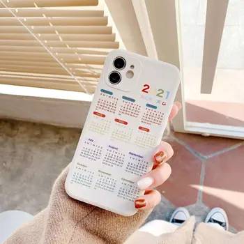 Retro kawaii Sieninis kalendorius meno Japonijos Telefono dėklas skirtas apple iPhone 12 11 Pro Max Xr Xs Max 8 7 Plius 7Plus atveju Mielas Minkštas viršelis