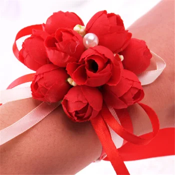 1pcs Vestuvių Dekoravimas Komanda Bridesmaid Riešo Modeliavimas Gėlių 8cm Nuotaka Šalis Dekoro Dovana Svečiams Valentino Dieną