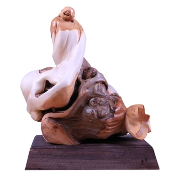 Kambarį apdaila šaknis drožyba boutique natūralios formos su senėjimo medžiagų kvapnios medžio drožyba, medienos Guanyin Budos statula
