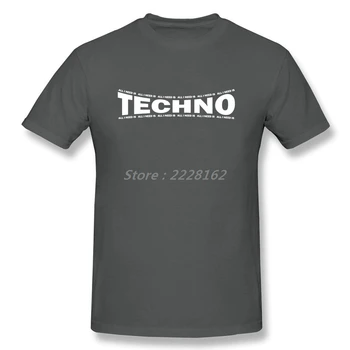 80'S Vintage Suaugusiųjų Rokeris T Shirts I Love Techno Populiarus Raidžių Drabužių Vyrams Dizaino Trumpas Rankovės Medvilnės Shirt Mens Vasaros