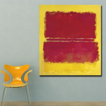 Spausdinti Sienos Nuotraukas Kambarį Abstract Mark Rothko Geltona ir raudona Drobė Meno Namų Dekoro Šiuolaikinės Nr. Įrėminti Naftos Tapyba