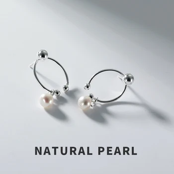 Natūralūs gėlavandenių perlų Tabaluoti Auskarai 925 Sterlingas Sidabro Juvelyriniai dirbiniai Moterų bijoux femme 2019 Lašas Vestuvių Auskarai Papuošalai E7