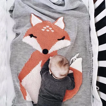 Populiarus fox antklodė stereoskopinis ausies antklodė vaikų megzti dangtelis antklodė paplūdimio kilimėlis baby antklodė 73*110cm