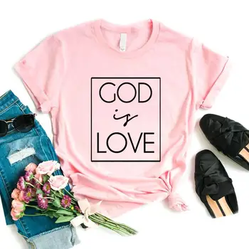 Dievas yra Meilė aikštėje Spausdinti Moterų Tshirts Medvilnės Atsitiktinis Juokingi Marškinėliai Lady Viršuje Tee Hipster 6 Spalvos Lašas Laivas NA-551
