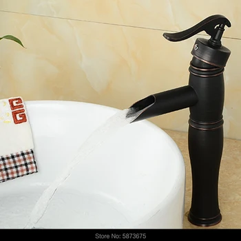 Europos stiliaus juoda antikvariniai sumaišyti vandenį vonios maišytuvas vienos rankenėlės dušo kambarys antikvariniai žalvario, bronzos baseino kriaukle kieto žalvario h