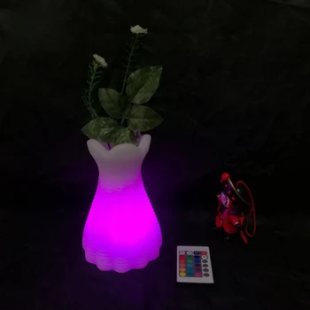 Naujos Gėlės Sodinamoji Puodai D9*D12*H19cm LED Stalo Lempa 16 Reguliuojamas Spalvos Vazos, Namų Apdailos Juostą Nemokamas Pristatymas 10vnt/daug