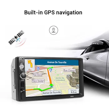 2 Din Autoradio Automobilio Radijo Multimedijos Grotuvas GPS Navigacija, Kamera, 