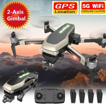 Profesionalus GPS 4K ZOOM Fotoaparatas Dvi Ašis Savarankiškai stabilizavimo Gimbal 5G WIFI RC Quadcopter 1.2 KM Brushless Variklio Ūžesys VS L109 Pro