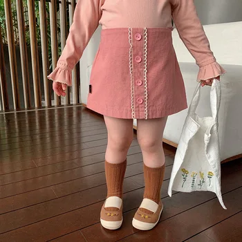 Vaikams nešioti pavasarį 2021 nauji kūdikių mergaičių medvilnės trumpas sijonas