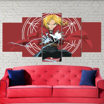 Edvardas Fullmetal Alchemist Unikalaus Dizaino Anime Skaitmeninis Sienos Plakatas Drobė Art Print,be Rėmelio,5vnt