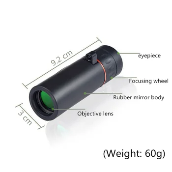 Ultra-Light Mini Monokuliariniai Kišenėje Apimties Didelės Raiškos Nešiojamų Lauko Kempingas Kišenėje Monokuliariniai Teleskopas