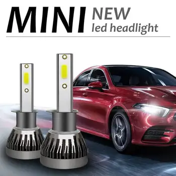 2VNT Automobilių žibintų Mini Lemputė H4/HB2/9003 H11 Lemputės/H9/H8 LED Žibintų Komplektas