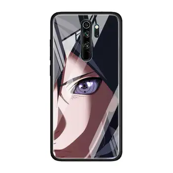 Anime Naruto, Sasuke Kakashi Grūdintas Stiklas Atveju Coque už Xiaomi Redmi 7 8A K20 K30 Pro Pastaba 6 7 8T 8 9 Pro MAX Telefono Korpuso Cove