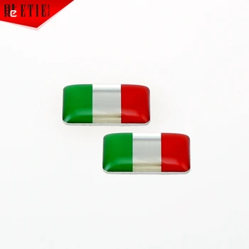 ETIE italijos Vėliava Automobilių Emblema Klijų Variklio Dalis Decal Wrap Metalo Epoksidinės Lipdukas Aliuminio Reikmenys, Automobilių Stilius