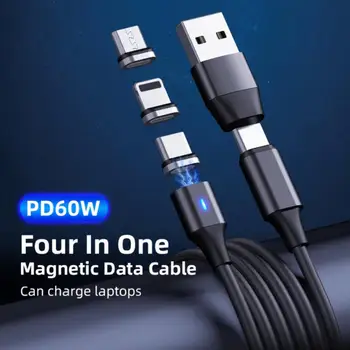 Keturi-in-one Magnetinio Krūvio Greito Įkrovimo Kabelis USB C Tipo Kabelio 