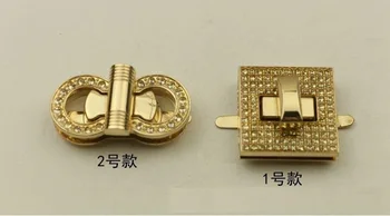 (10 VNT./daug) Gamintojas Didmeninės Rankinės Aparatūros Priedai Upscale Rankinės Aukso Epoksidinės Diamond Twist Lock Metalo Accessories