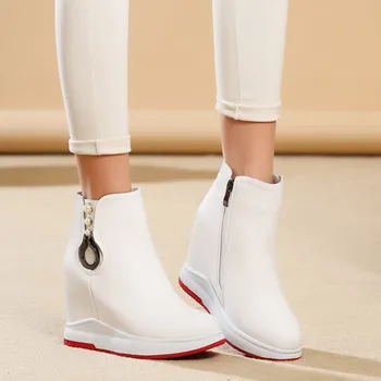 {Zorssar} Nekilnojamojo odos moteriški batai platformos batai atsitiktinis aukštis didėja moterų batai aukštakulniai zapatos de mujer botas