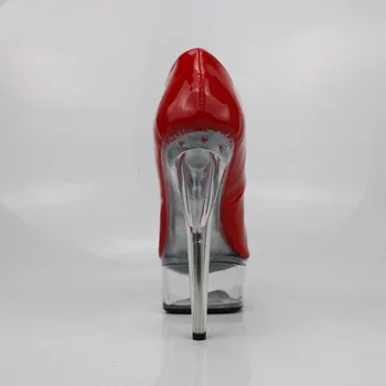 Naujas seksualus, grynas kristalų princesė vieno batai, super aukšto kulno pagundai sexy batai, šokių bateliai 15cm