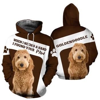 Naujas Mados karšto pardavimo Vyrai moterys goldendoodle šuo limited edition 3d užtrauktukas hoodies ilgomis rankovėmis Hoodies viršuje 8522