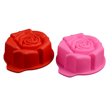 Maisto kokybės Silikono 3D Rose Formos Tortas Putėsiai Formų Sausainių Kepimo Skardas 