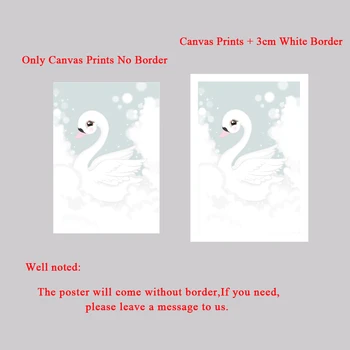 Vienaragis Swan Pasakų Žemę Nuotrauką Princesė Darželio Plakatas Sienos Menas Drobė Spausdinti Tapybos Šiaurės Kūdikių Vaikai Mergina Miegamojo Puošmena